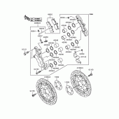 Схема вузла: Переднє гальмо для Kawasaki ZR1200 ZRX1200R
