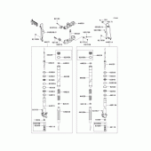 Схема вузла: Вилка передньої осі для Kawasaki KLX250 KLX250S