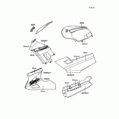 Схема вузла: Decals(ebony/gray)(ex250-f4) для Kawasaki EX250 Ninja 250
