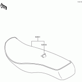 Схема вузла: Сидіння для Kawasaki BJ250 Estrella RS