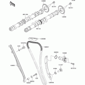 Схема вузла: Розподільний вал & Ланцюг ГРМ & Натягувач для Kawasaki ZX636 Ninja ZX-6R