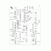 Схема узла: Передняя вилка(1/2) для Kawasaki KX250/ KX252 KX250