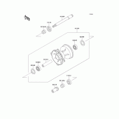 Схема узла: Ступица переднего колеса для Kawasaki KX500
