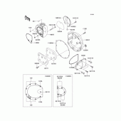 Схема вузла: Right engine cover для Kawasaki EJ400 W400