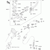 Схема узла: Передний тормозной цилиндр для Kawasaki EJ800 W800