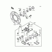 Схема вузла: Заднє гальмо для Kawasaki ZX400 ZXR400