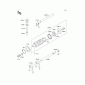 Схема вузла: Gear change drum/shift fork(s) для Kawasaki EX250 Ninja 250