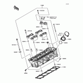 Схема вузла: Головка циліндра для Kawasaki ZX1000 Ninja 1000 ABS