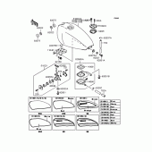 Схема вузла: Паливний бак для Kawasaki ZR400 Zephyr X