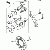 Схема вузла: Задній гальмівний супорт для Kawasaki ZG1000 1000GTR