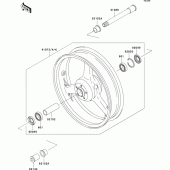 Схема вузла: Ступиця переднього колеса для Kawasaki ZX900 Ninja ZX-9R
