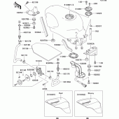 Схема узла: Топливный бак(1/2)(zx600-e6) для Kawasaki ZX600 ZZ-R600