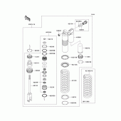 Схема вузла: Задній амортизатор для Kawasaki KX250/ KX252 KX250F