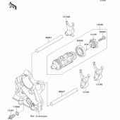 Схема вузла: Gear change drum/shift fork(s) для Kawasaki ZR750 Z750 ABS