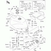 Схема узла: Топливный бак(1/2)(zx750-l2) для Kawasaki ZX750 ZXR750