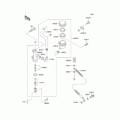 Схема узла: Задний тормозной цилиндр для Kawasaki ZG1000 1000GTR