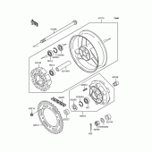 Схема узла: Заднее колесо & Приводная цепь для Kawasaki ZX1100 GPZ1100