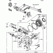 Схема вузла: Drive shaft/final gear(1/2) для Kawasaki VN750 VN750 Twin