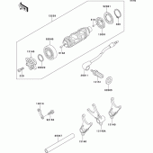 Схема вузла: Gear change drum/shift fork(s) для Kawasaki VN800 Vulcan 800 Drifter
