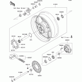 Схема узла: Заднее колесо & Приводная цепь для Kawasaki ZX1000 Ninja 1000 ABS