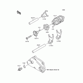 Схема узла: Копирный вал & Вилки для Kawasaki KLX250 KLX250