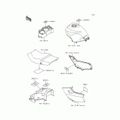 Схема вузла: Інформаційні наклейки для Kawasaki EX250 Ninja 250