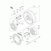 Схема узла: Заднее колесо & Приводная цепь для Kawasaki ZX1100 Ninja ZX-11