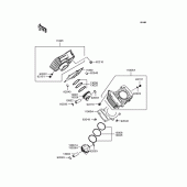 Схема вузла: Циліндр & Поршень для Kawasaki VN250 Eliminator 250V