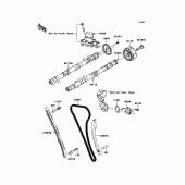 Схема узла: Распредвал & Цепь ГРМ & Натяжитель для Kawasaki ZG1400 1400GTR ABS