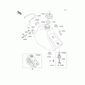 Схема узла: Топливный бак для Kawasaki KX100