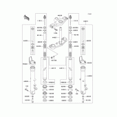 Схема вузла: Вилка передньої осі для Kawasaki ZX600 ZZ-R600