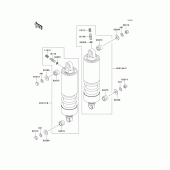 Схема узла: Подвеска/Задний амортизатор для Kawasaki VN1500 Vulcan 1500 Drifter