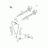 Схема вузла: Розподільний вал & Ланцюг ГРМ & Натягувач для Kawasaki ZR400 Zephyr