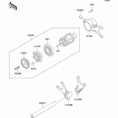 Схема вузла: Gear change drum/shift fork(s) для Kawasaki VN1500 VN1500 Drifter