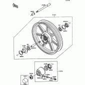 Схема узла: Ступица переднего колеса для Kawasaki EN500 Vulcan 500