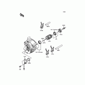 Схема вузла: Gear Change Drum/Shift Fork(s) для Kawasaki KX250/ KX252 KX250F