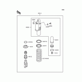 Схема вузла: Амортизатор задній для Kawasaki KLX250 KLX250SR