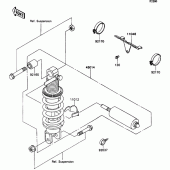 Схема вузла: Амортизатор задній для Kawasaki ZX1100 ZZ-R1100