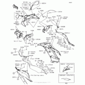 Схема узла: Облицовочные элементы для Kawasaki ZX636 Ninja ZX-6R ABS KRT Edition