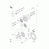 Схема узла: Ступица заднего колеса для Kawasaki KLX650 KLX650 Motard