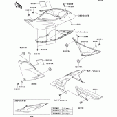 Схема вузла: Задні бічні обтічники & Захист ланцюга для Kawasaki ZR750 Z750