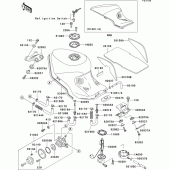 Схема узла: Топливный бак(1/2)(zx1100-d6) для Kawasaki ZX1100 ZZ-R1100