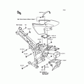 Схема вузла: Кріплення двигуна для Kawasaki KL110 KSR