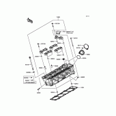 Схема вузла: Головка циліндра для Kawasaki ZX1000 Ninja 1000 ABS