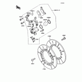 Схема вузла: Переднє гальмо для Kawasaki VN750 Vulcan 750