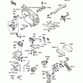 Схема вузла: Батарейний відсік(1/2) для Kawasaki ZX600 GPX600R