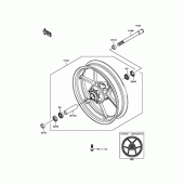 Схема вузла: Переднє колесо для Kawasaki EX400 Ninja 400R