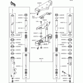Схема вузла: Вилка передньої осі для Kawasaki EN500 Vulcan 500 LTD