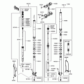 Схема вузла: Передня вилка Kawasaki KX250/ KX252 KX250F