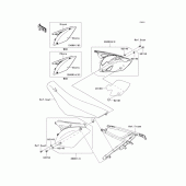 Схема узла: Side covers для Kawasaki KX250/ KX252 KX250F